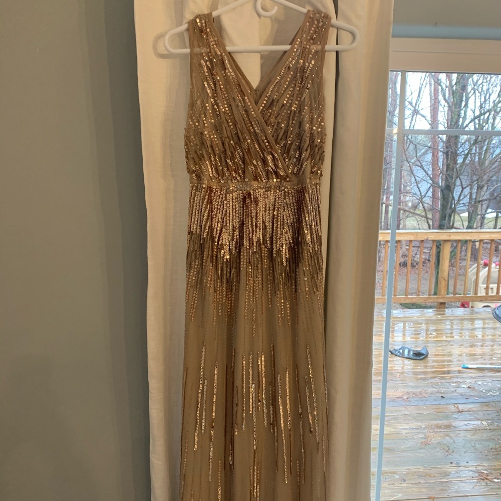Adrianna Papell Rose Gold Dress